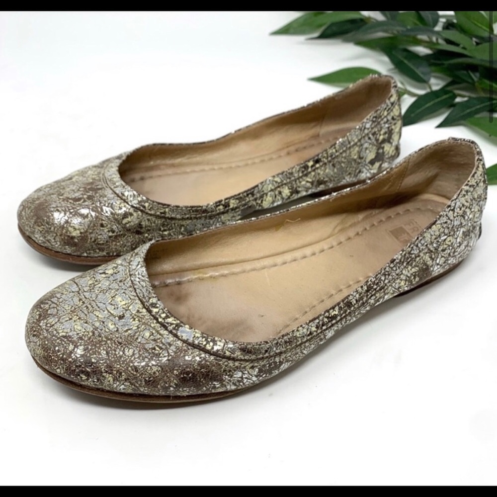 Metallic Crackle Frye Carson Ballet Flat